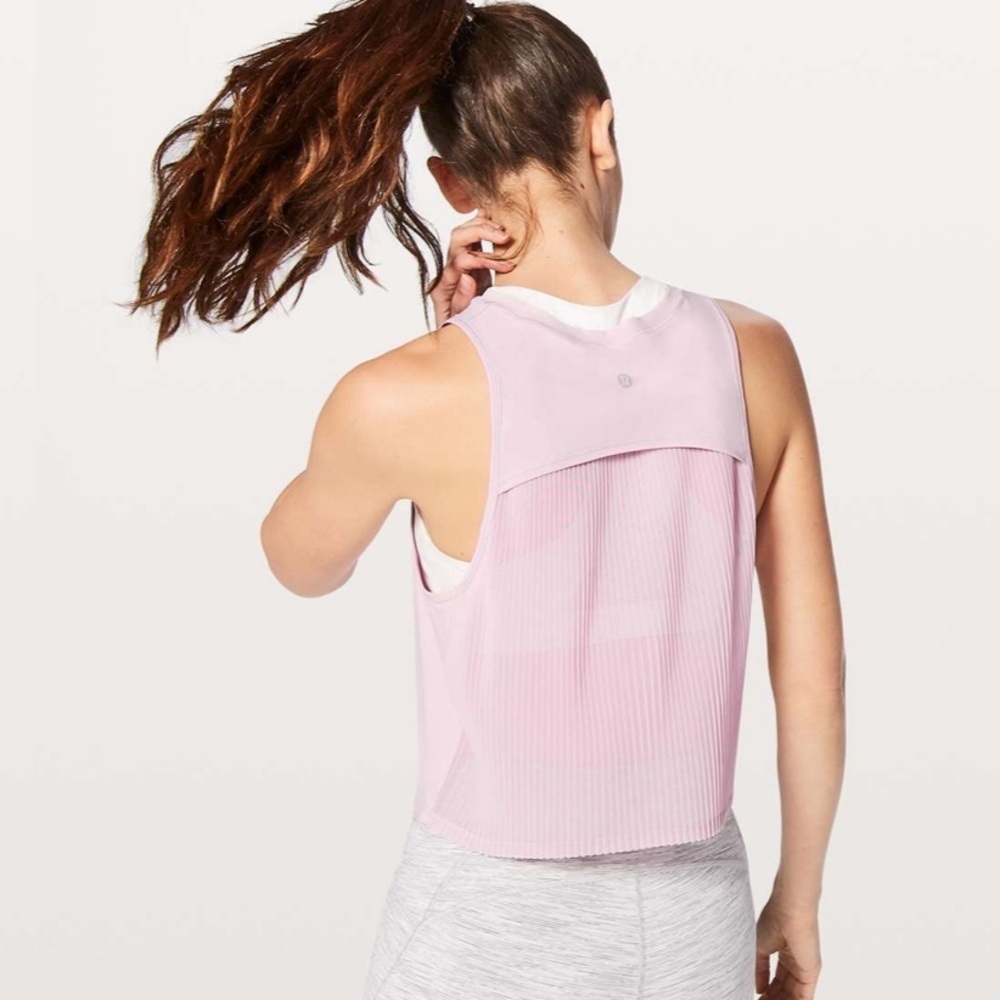 NWT Lululemon Just Pleat It Tank Top Porcelain Pink RARE Size 6